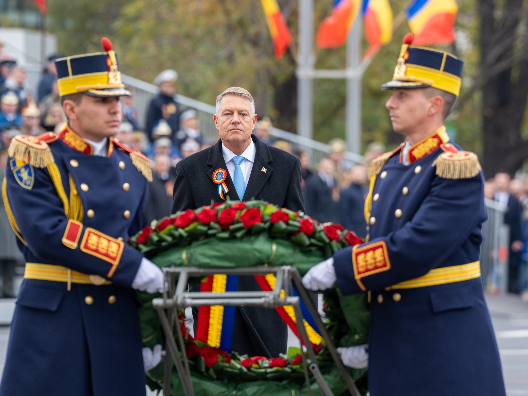 
Klaus Iohannis, la ceremoniile organizate de 1 Decembrie. FOTO via Facebook.